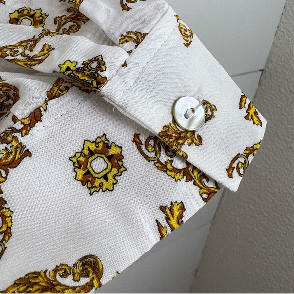 NEW L’AGENCE XS Holly Slim Long Sleeve Blouse Ivory Gold - Picture 10 of 14